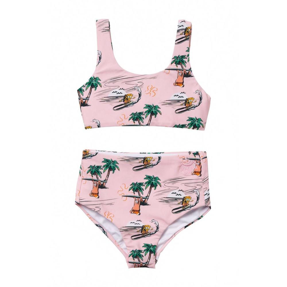 NEW SEAESTA SURF kid's spongebob tropical swimsuit in pink